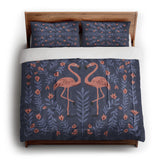 Flamingo Friends Navy in King (104" x 88") Size