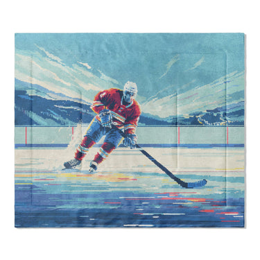 8 Bit Pond Hockey in King (104" x 88") Size