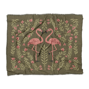 Flamingo Friends Sage Green in King (104" x 88") Size
