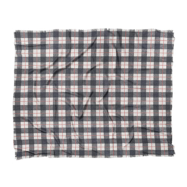 Wallace Plaid Navy & Red in King (104" x 88") Size