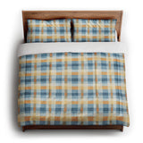 Monroe Plaid Blue & Yellow in King (104" x 88") Size