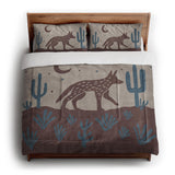 Desert Coyote Dark Red Clay & Dusty Blue in King (104" x 88") Size