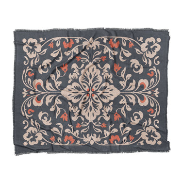 Annette Navy & Orange in King (104" x 88") Size