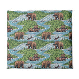 Bears Catching Salmon in King (104" x 88") Size