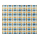Monroe Plaid Blue & Yellow in King (104" x 88") Size