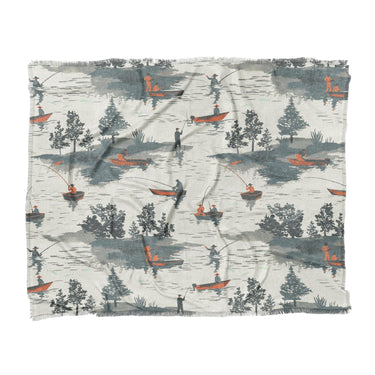 Gone Fishing in King (104" x 88") Size