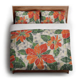 Mosaic Poinsettia Orange in King (104" x 88") Size