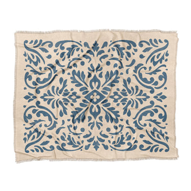 Floranna Ivory & Blue in King (104" x 88") Size