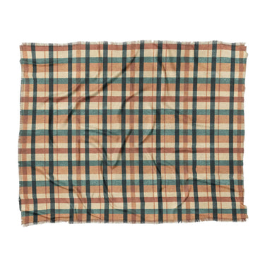 Brenton Plaid Taupe Teal in King (104" x 88") Size