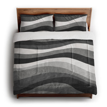 Sinuous Grey Monochrome in King (104" x 88") Size