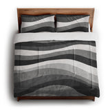 Sinuous Grey Monochrome in King (104" x 88") Size