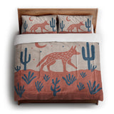 Desert Coyote Denim Blue & Terracotta in King (104" x 88") Size