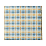 Monroe Plaid Blue & Yellow in King (104" x 88") Size