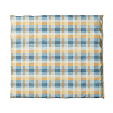 Monroe Plaid Blue & Yellow in King (104" x 88") Size