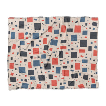 Geometric Confetti Blue & Red in King (104" x 88") Size