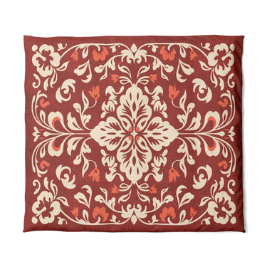 Annette Red & Ivory in King (104" x 88") Size