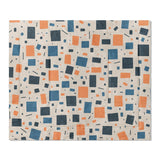 Geometric Confetti Blue & Orange in King (104" x 88") Size