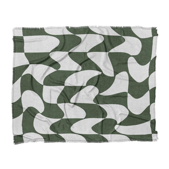 Twyla Checkered Army Green in King (104" x 88") Size