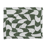 Twyla Checkered Army Green in King (104" x 88") Size