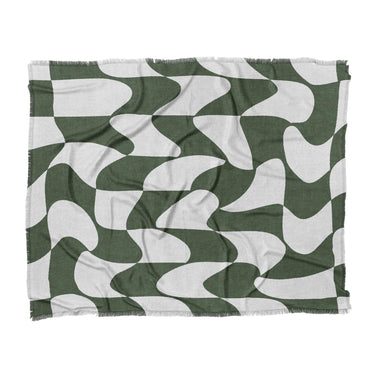 Twyla Checkered Army Green in King (104" x 88") Size