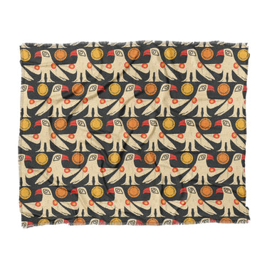 Tribal Birds Black in King (104" x 88") Size