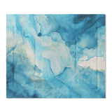 Zephyr Watercolor Azure Blue in King (104" x 88") Size