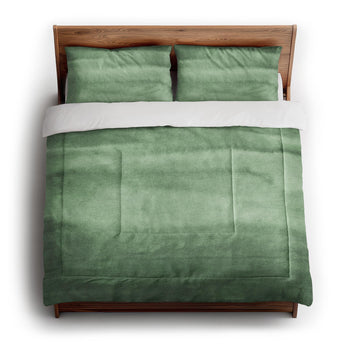 Jacinda Watercolor Green Ombre in King (104" x 88") Size