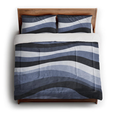 Sinuous Navy Monochrome in King (104" x 88") Size