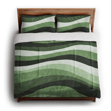 Sinuous Green Monochrome in King (104" x 88") Size