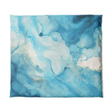 Zephyr Watercolor Azure Blue in King (104" x 88") Size