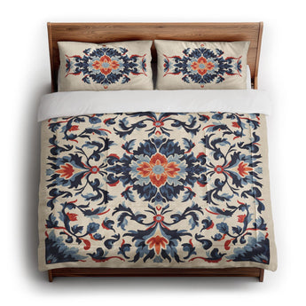 Wilhemina Navy & Red in King (104" x 88") Size
