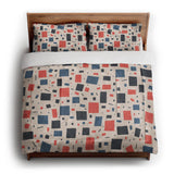Geometric Confetti Blue & Red in King (104" x 88") Size