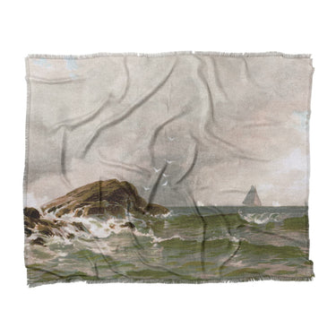 Stormy Narragansett Pier by Thomas Bircher in King (104" x 88") Size