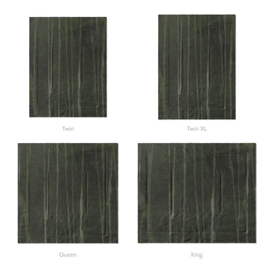 Felix Bleach Dye Olive Green Mockup Comforter Sizing