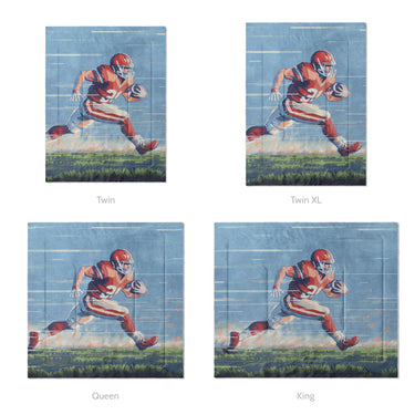 8 Bit Running Back Mockup Comforter Sizing
