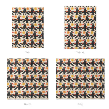 Tribal Birds Ivory Mockup Comforter Sizing