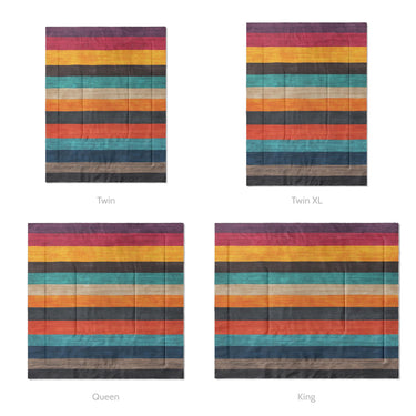 Brush Stripes Multicolor Mockup Comforter Sizing