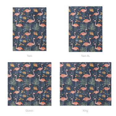 Flamingo Paradise Mockup Comforter Sizing