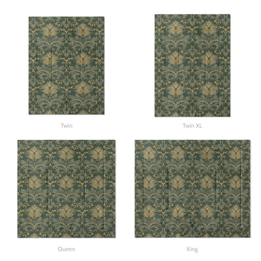 Agnes Deep Olive Mockup Comforter Sizing