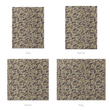 Duck Camo Brown Mockup Comforter Sizing