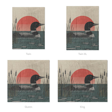 Sunset Loon Mockup Comforter Sizing