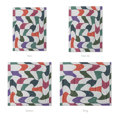 Twyla Checkered Multicolor Mockup Comforter Sizing