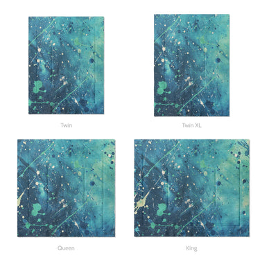 Sylvie Seafoam & Teal Mockup Comforter Sizing