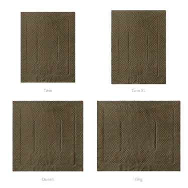 Terlingua Olive & Terracotta Mockup Comforter Sizing