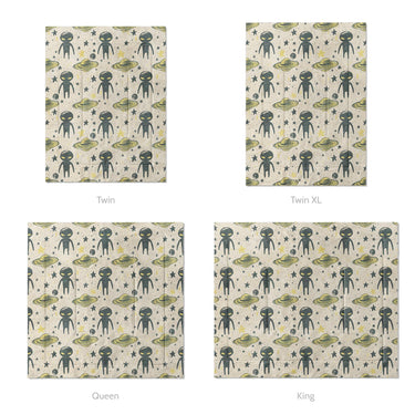 Space Aliens Mockup Comforter Sizing
