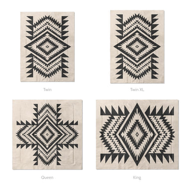 Reyno Black & Ivory Mockup Comforter Sizing