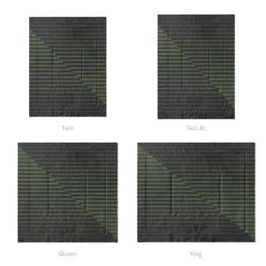 Euclid Black & Green Mockup Comforter Sizing