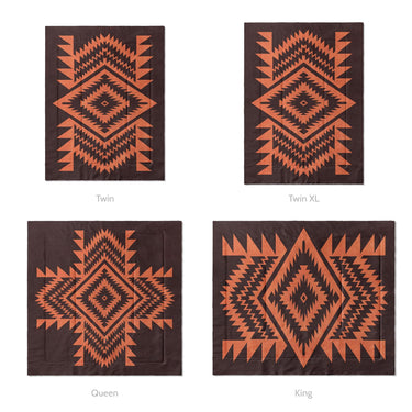 Reyno Orange & Maroon Mockup Comforter Sizing