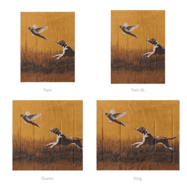 That Dog'll Hunt Orange Mockup Comforter Sizing