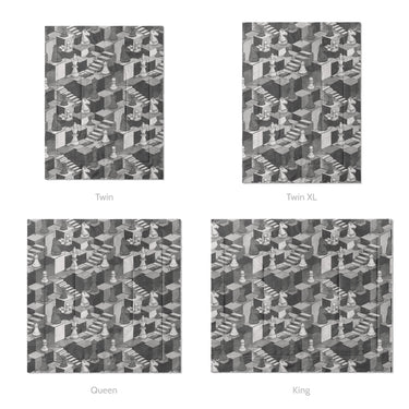 Harmon Surreal Chess BW Mockup Comforter Sizing